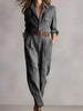 Notched Lapel Wide-leg Jumpsuit by FitiqueFit