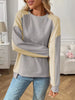 Color Block Waffle Knit Long Sleeve T-Shirt by Simply Love
