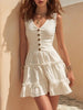 Women's Sleeveless Linen Button-Up Midi Dress by FitiqueFit