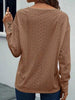 Eyelet V-Neck Long Sleeve T-Shirt by Simply Love