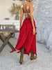 Devine Slit Drawstring Ruffled Skirt