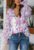 Blue Cakewalk Floral Smocked Blouse by Wild and Free Boutique