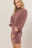 Glitter Mock Neck Long Sleeve Mini Dress – Sparkling Mock Neck Dress, Elegant, Flattering, Glitter Knit Dress, Elegant Mini Dress, Long Sleeve Party Dress, Statement Evening Dress by Stevvex