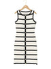 Contrast Stripe Knit Sleeveless Midi Dress – 5 Colors, S–L