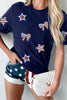 Sequin Star Round Neck Short Sleeve T-Shirt by Simply Love