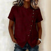 Women's Cross-Neckline Asymmetrical Hem Cotton Linen Top – Loose Fit by FitiqueFit