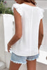 Full Size Ruffled V-Neck Cap Sleeve Blouse