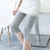 Women’s Lace Trim Stretch Leggings – Fashion Bottoming Pants by FitiqueFit