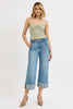 RISEN High Rise Ankle Wide Cuffed Jeans
