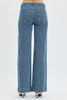 Risen High Rise Wide Leg Bow Embroidered Jeans For Women