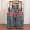 Fashion Patchwork Linen Leisure Suspender Pants