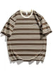 Men's Plus Size Striped Casual Round Neck T-Shirt by Simply Love