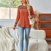 Women's Elegant Geometric Pattern Pullover - Lightweight Long Sleeve Button Blouse by FitiqueFit