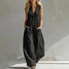 Women's Sleeveless Wide-Leg Jumpsuit with Pockets by FitiqueFit