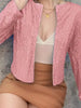 Elegant Women Full-Size Sequin Open Front Cropped Jacket With Glamorous Sparkle Luxury Women Party Jacket by Stevvex