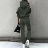 women's two piece solid color hooded sweatshirt set by FitiqueFit