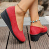 Wedge Heel Slip-On Loafers by FitiqueFit