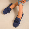 Women's Square Toe Tassel Slip-On Loafers | Suede Flat Casual Shoes by FitiqueFit