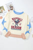 Beige BASEBALL SEASON Graphic Star Patched Game Day Sweatshirt by Wild and Free Boutique