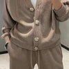 Casual Knit Cardigan With Pocket & Drawstring Lounge Pants by FitiqueFit