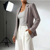 Women's Slim Fit Lapel Collar Long-Sleeve Blazer – Waist-Cinched by FitiqueFit