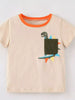 Children's Cute Dinosaur Pocket Short Sleeve T-Shirt by Simply Love