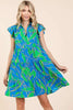 New Summer Leaf Print Ruffle Sleeve Tiered Mini Dress – Fluttering, Fresh and Playful Leaf Pattern with Feminine Ruffle Sleeves by Stevvex