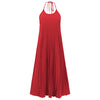 Fashion A-line Pleated Suspender Long Dress Summer Casual Loose Beach Vacation Dresses Womens Clothing