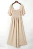 Apricot Short Bubble Sleeve Smocked Wide Leg Jumpsuit by Wild and Free Boutique