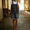 Women’s High-Waisted Sleeveless Denim Shorts Jumpsuit by FitiqueFit