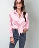 Women’s Satin Lapel Button-Down Blouse by FitiqueFit
