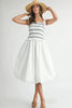 Smocked Bodice Bubble Midi Dress For Women – Stylish Smocked Bodice, Playful Bubble Skirt, Trendy Midi Dress, Chic Casual Look for Summer Outings by Stevvex