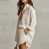 Women’s Solid Color Shorts and Shirt Set by FitiqueFit