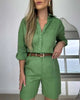 Women's Casual Long-Sleeve Shirt & Shorts Set – Cotton 2-Piece by FitiqueFit