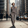 Women's Korean Velvet Long Sleeve Top & Pants Set by FitiqueFit
