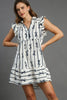 Full Size Ribbon Collared Mini Dress Elegant Plus Size Ruffled Dress by Stevvex