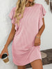 Ruffled Round Neck Short Sleeve Dress Feminine Simple Classic Dress Breathable And Comfy Dress by Stevvex