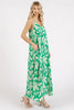 Printed V-Neck Maxi Cami Summer Dress with Pockets – Fluttering, Effortlessly Chic Maxi Dress with Ruched Detail and Convenient Pockets by Stevvex