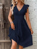 Waisted V-Neck Lace Midi Dress by FitiqueFit