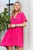 Tiered Notched Short Sleeve Dress For Summer – Versatile, Chic, Comfortable, Stylish, Must-Have for Every Occasion by Stevvex