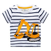 Children's Striped Excavator Round Neck T-Shirt by Simply Love