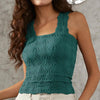 Women's Pleated Figure-flattering Square-neck Camisole by FitiqueFit