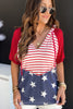 Stars and Stripes Print Drawstring Hoodie