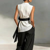 Women's Lace-Up Sleeveless Top & Wide-Leg Pants Set by FitiqueFit