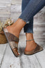 Coffee Two-tone Retro Buckle Straps Hollowed Faux Suede Slippers by Wild and Free Boutique