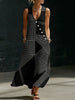 Women’s V-Neck Cross-Over Shirt and Wide-Leg Pants Set by FitiqueFit