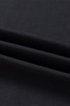 Black Drawstring Elastic Waist Casual Wide Leg Pants