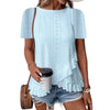 Women’s Casual Solid Color Short Sleeve Crew Neck Top by FitiqueFit