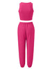Wide Strap Top and Drawstring Joggers Set