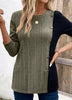 Color Block Ribbed Knit T-Shirt by Simply Love
